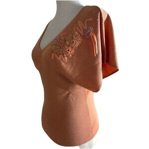 Women’s Vintage Size Large Silk Linen Blend Blouse Fairycore Preppy Coquette